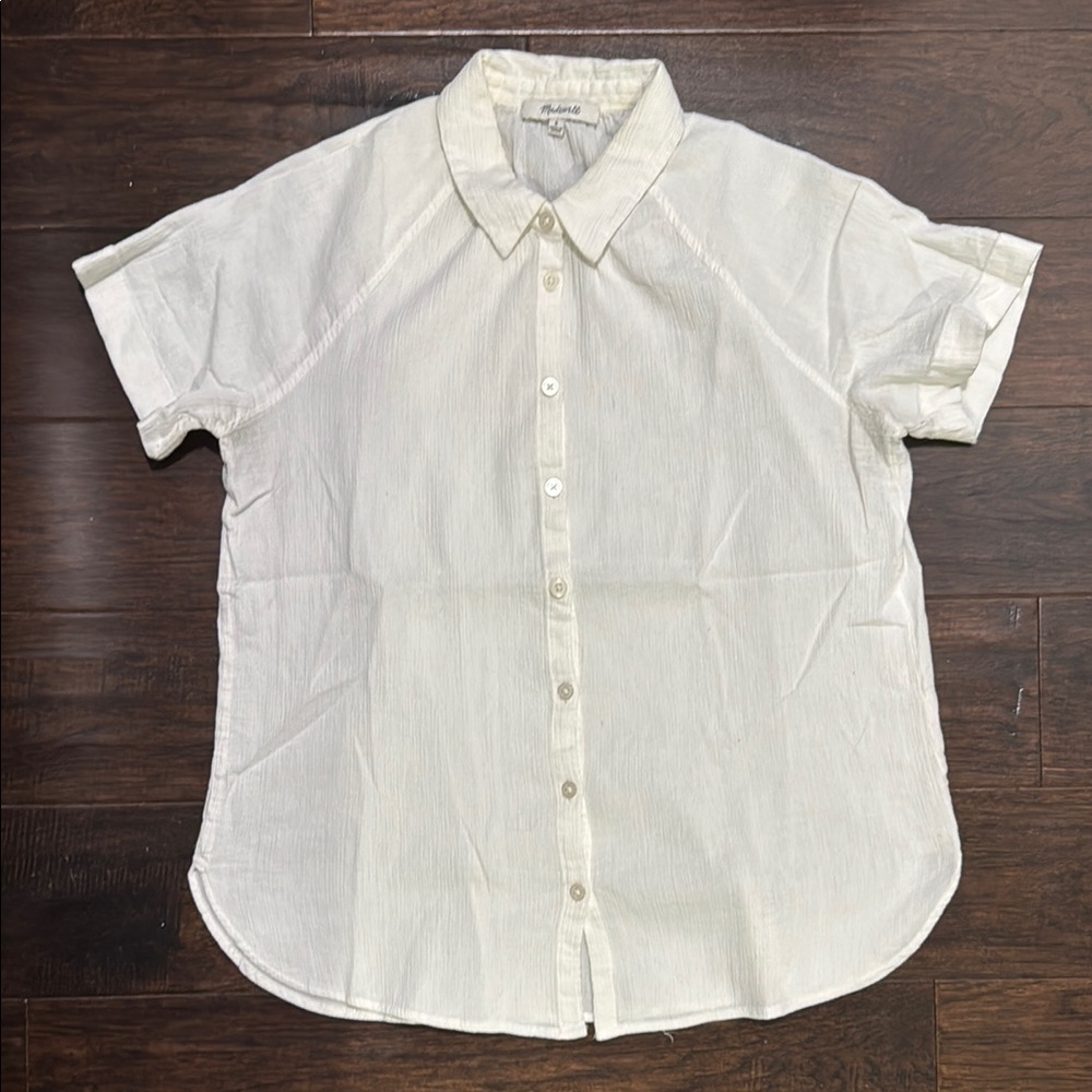 Madewell White Casual Button Down Shirt size s